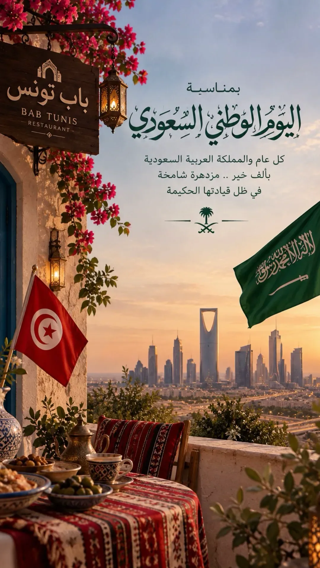 كل عام والمملكة العربية السعودية بخير 🇸🇦من تونس إلى السعودية ... محبة تجمعنا🇸🇦🇹🇳